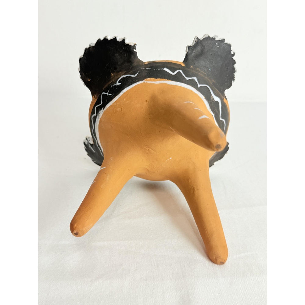 Multicolor Painted Turkey Tripod Copelero Cup Figurine Mexican Pottery - Picture 9 of 12